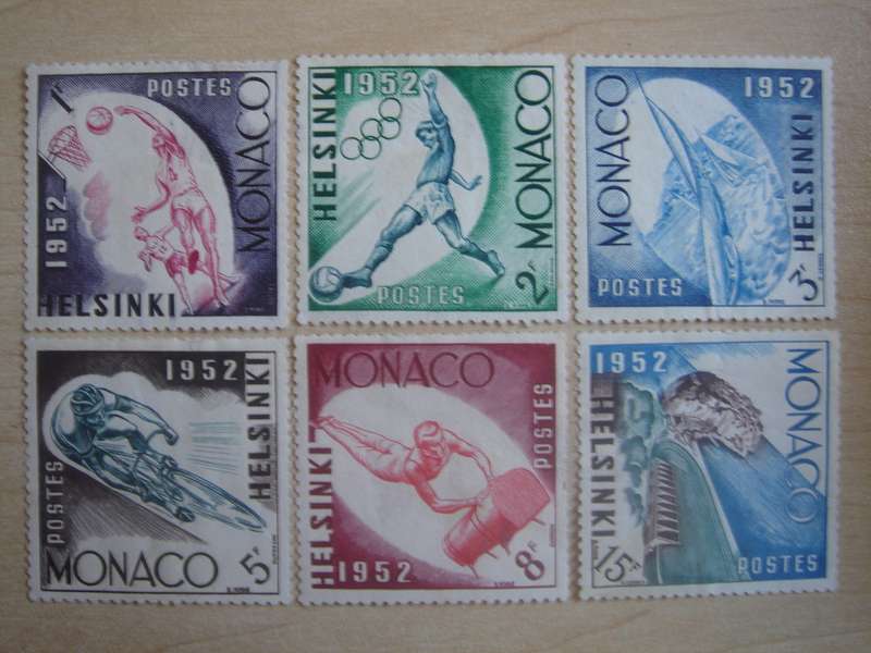 1953 Monaco - Olympic Games Helsinki - SG463-468 used, not stamped