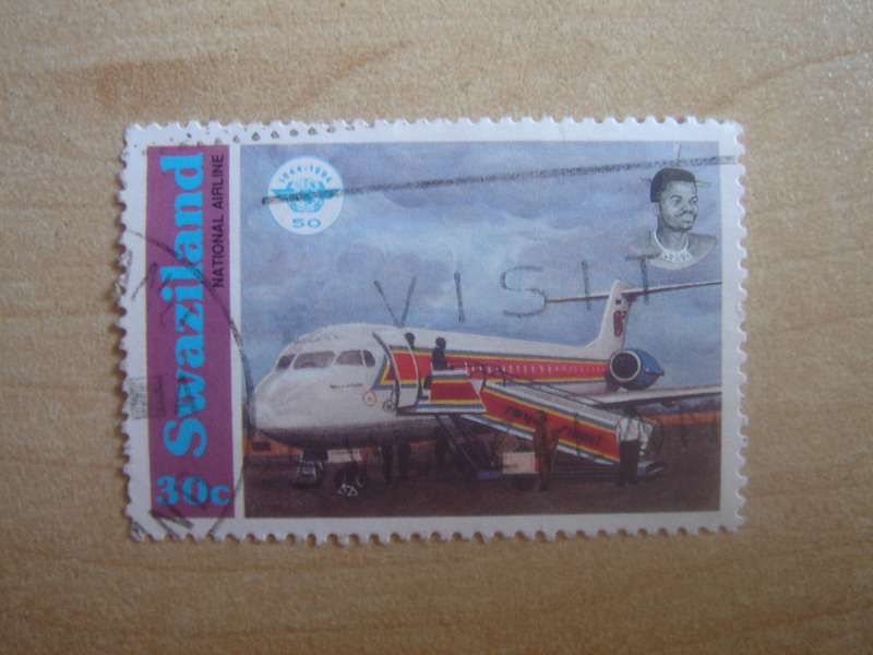1994 Swaziland - Royal Swazi Airlines 30c used, stamped