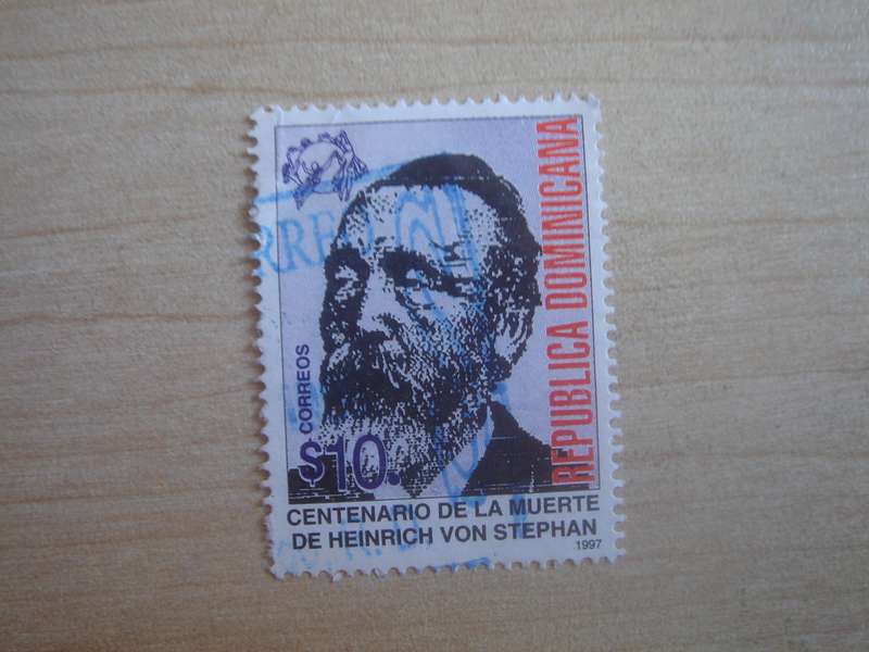 1989 Dominican Republic - Heinrich von Stephan $10 used, stamped