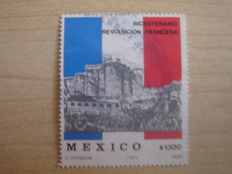 1989 Mexico - Bicentenario of French Revolution $1300 used, stamped