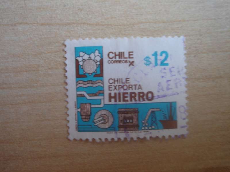 1986 Chile - Exports $12 used, stamped