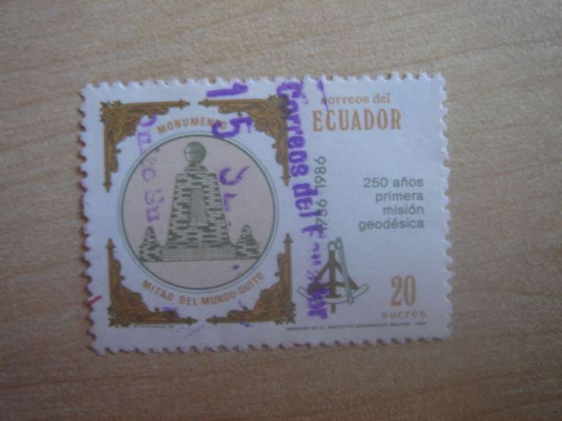 1986 Ecuador - Mision Geodesica - 20 S used, stamped