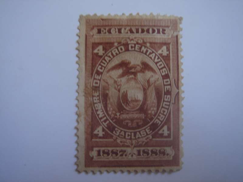1887 Ecuador - Revenue Stamp 4 C - used, hinged