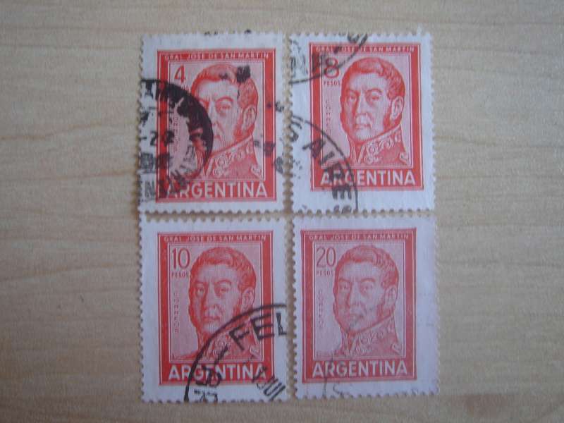 1959 Argentina - San Martin - SG1036-1039 used, stamped