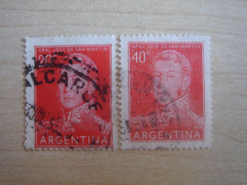 1954 Argentina - San Martin - SG862-863 used, stamped