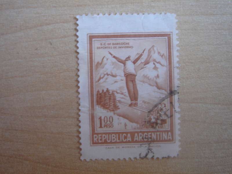 1970 Argentina - Ski Jumper - SG1316 used, stamped