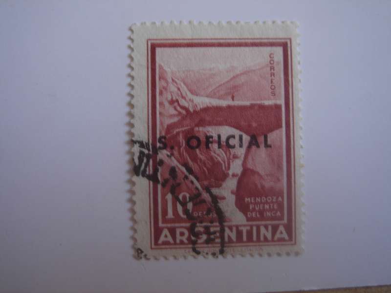 1955 Argentina - Inca Bridge optd - SG O 962 used, stamped