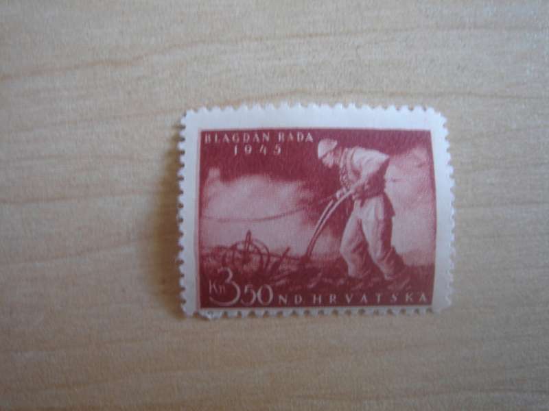 1945 Croatia - Farmer with Plough SG149 mint, hinged