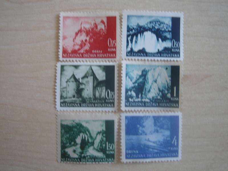 1941 Croatia - Various Views SG32-36,39 unused, hinged (no gum)