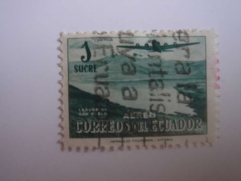 1954 Ecuador - Air - San Pablo Lake SG1018 used, stamped