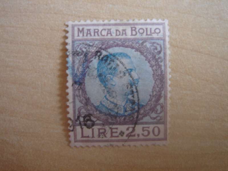 1920 Italia - Revenue Stamp 2,50 L used, stamped