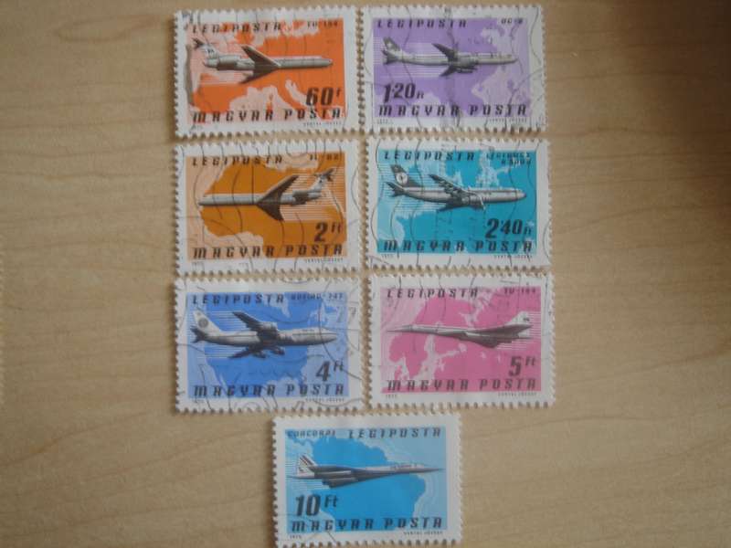 1977 Hungary - Aviation - SG3134-3140 used, stamped