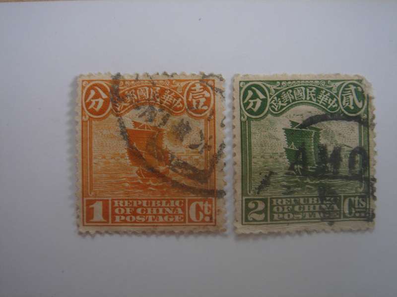 1913 China - Junk - SG310,312 used, stamped