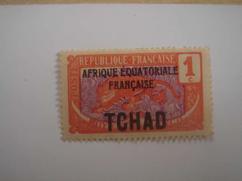 1924 Chad - Leopard 1 C optd - SG19 used, not stamped
