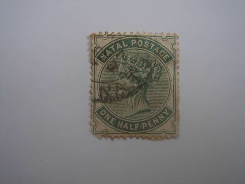 1874 Natal - Postage Stamp 1/2 d green - used, stamped
