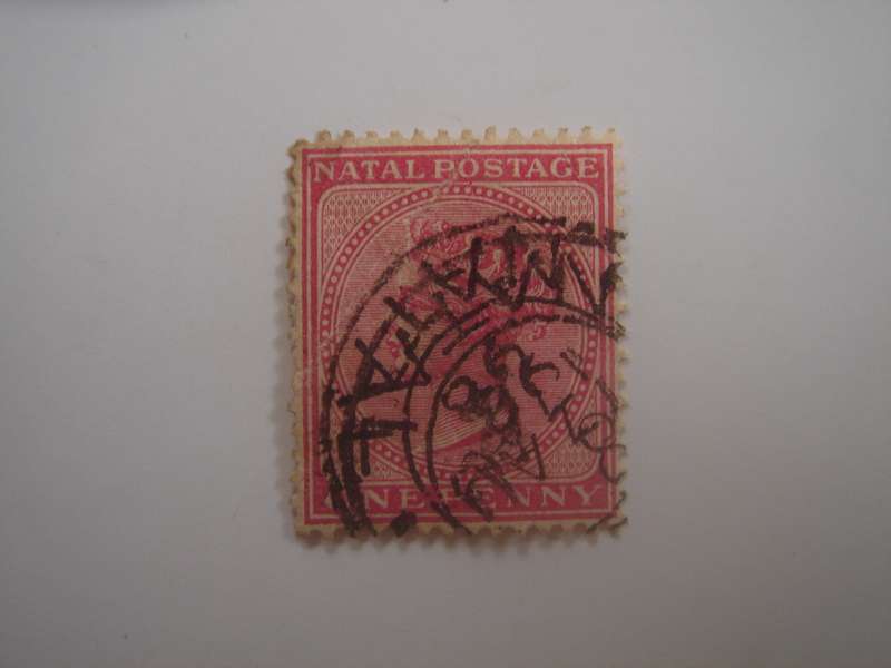 1874 Natal - Postage Stamp 1 d red - used, stamped