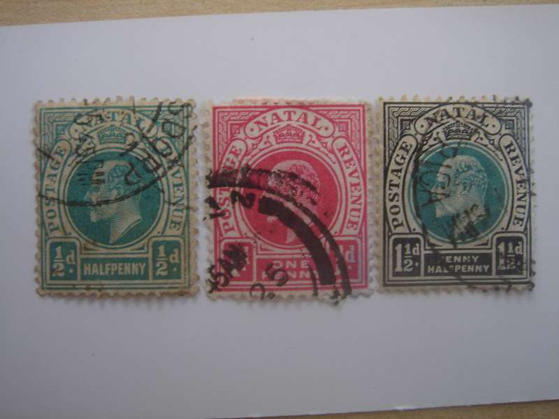 1903 Natal - King George V SG129,146-147 - used, stamped