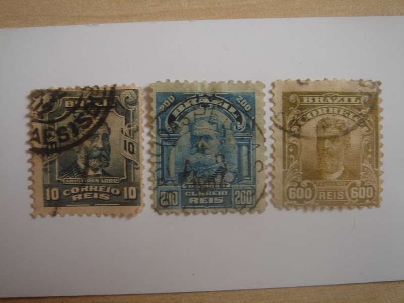 1906 Brazil - Portraits SG260,265,271 used, stamped