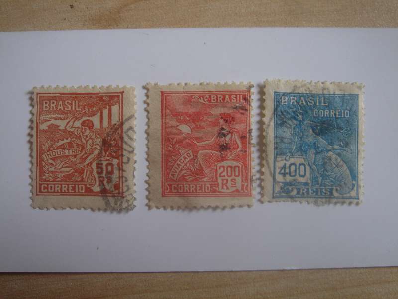 1920 Brazil - Industry etc. SG323,330a,395 used, stamped