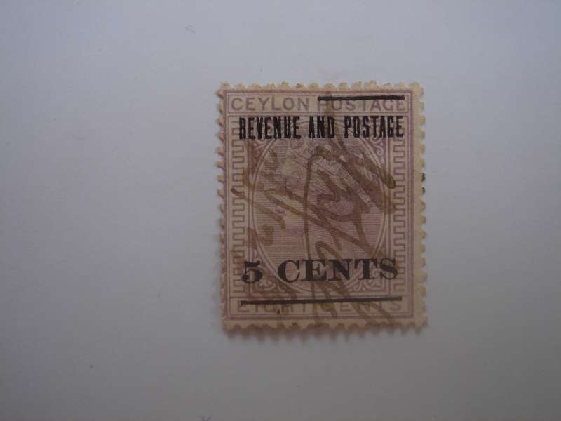 1885 Ceylon - Queen Victoria optd SG187 used, stamped