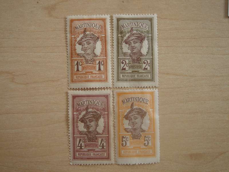 1908 Martinique - Woman SG62-64,87 unused, hinged