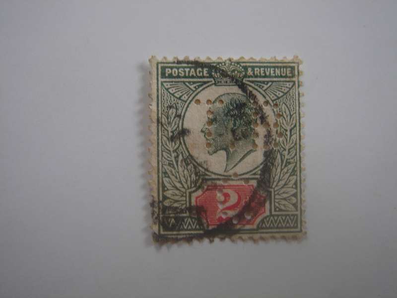 1902 Great Britain - King Edward VII - SG290 used, stamped with perfins 'T.B C'