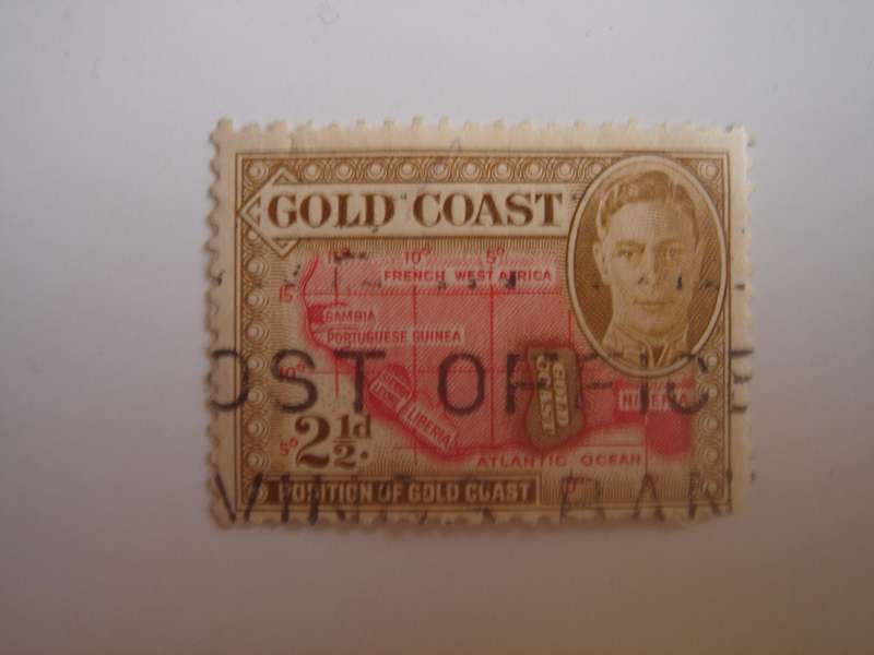 1948 Gold Coast - Map - SG139 used, stamped