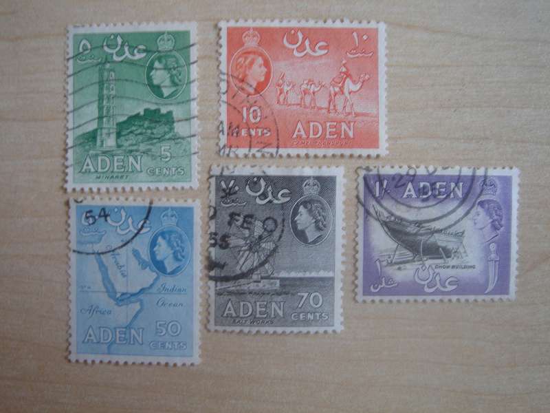 1946 Aden - QE II - SG48,50,58,60,63 used, stamped