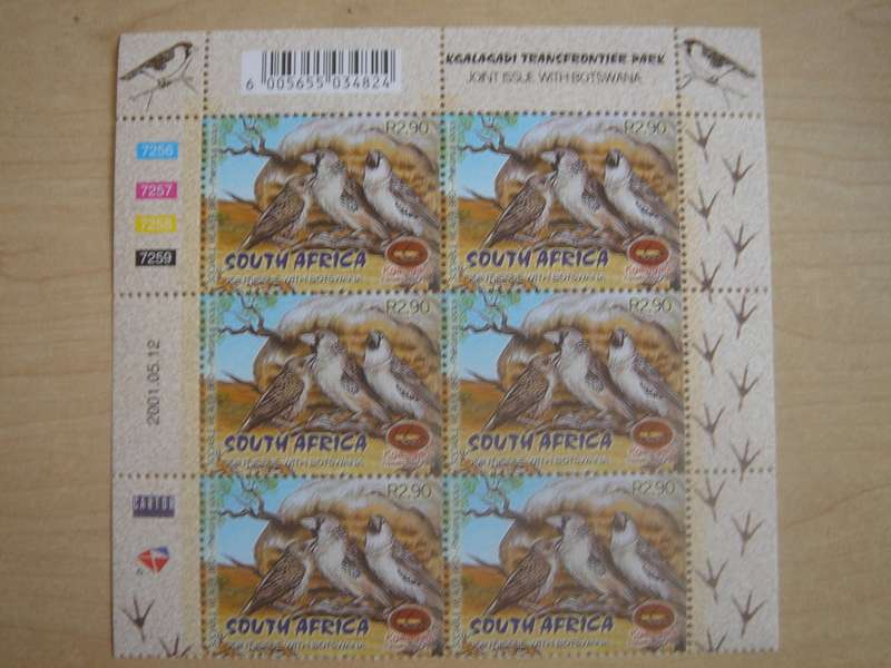 2001 RSA - BW Joint Issue - Block of 6 x R 2.90 MNH
