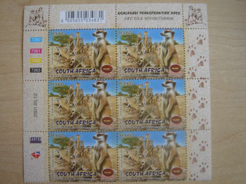 2001 RSA - BW Joint Issue - Block of 6 x R 3.60 MNH