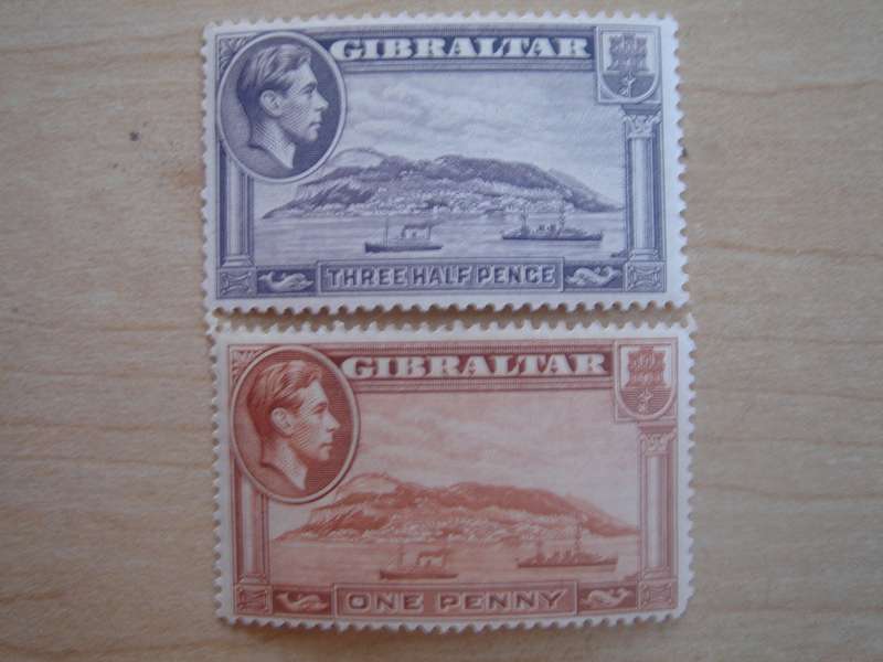 1938 Gibraltar - King George VI SG2122-123b MNH