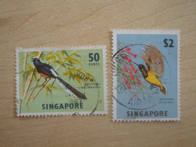 1962 Singapore - Birds - SG76,87 used, stamped