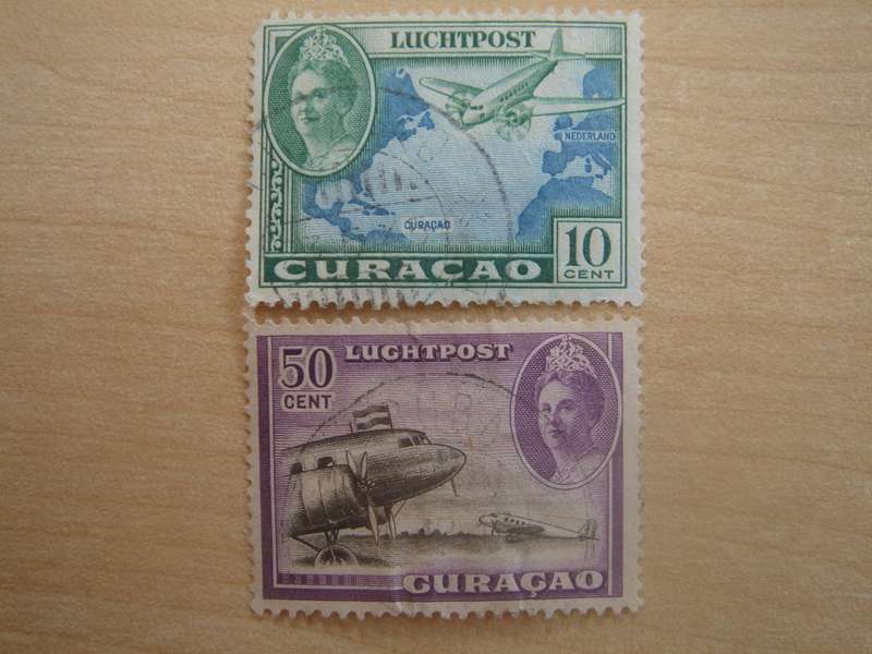 1942 Curacao - Air - SG201,209 used, stamped
