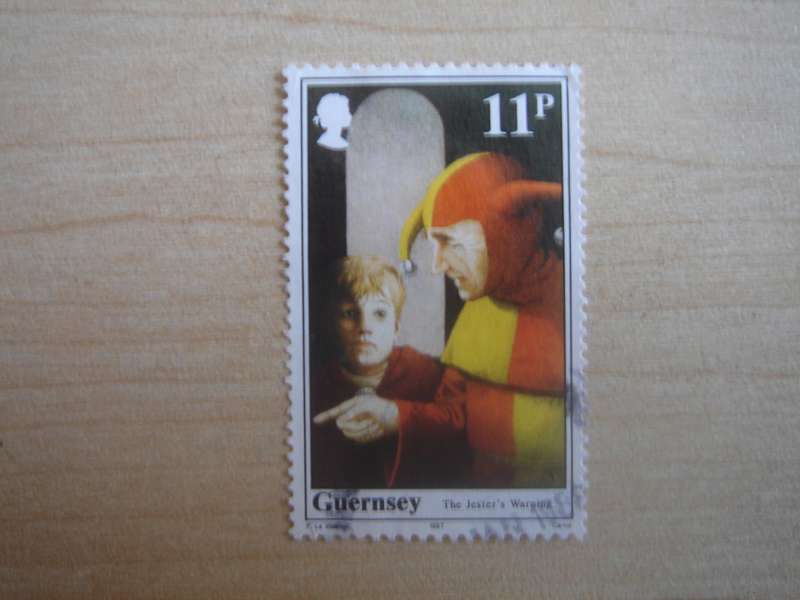 1987 Guernsey - The Jester`s Warning 11 p used, stamped