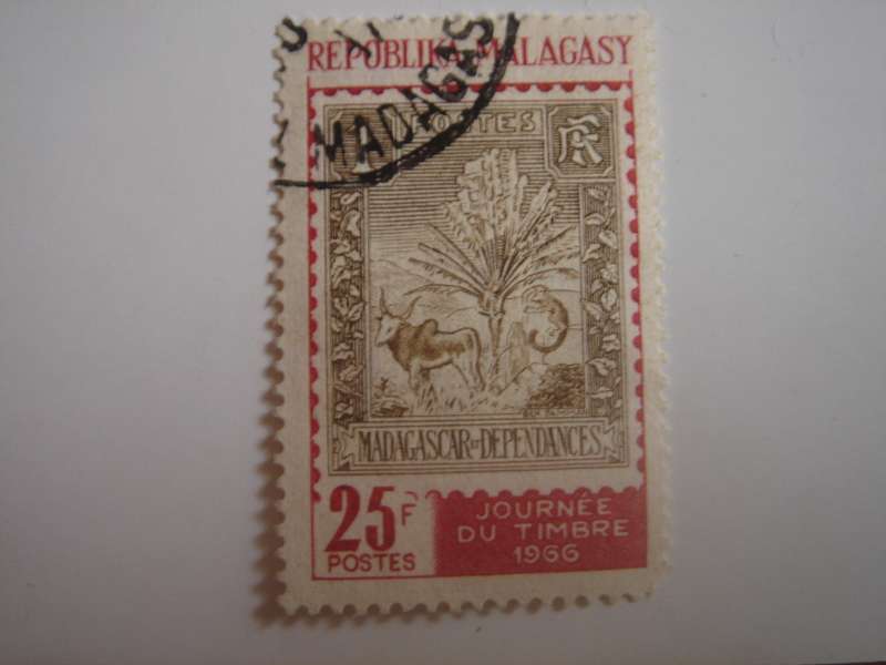 1966 Malagasy Republic - Stamp Day SG116 used, stamped
