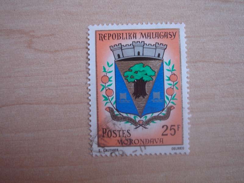 1970 Malagasy Republic - Town Arms Day SG175 used, stamped