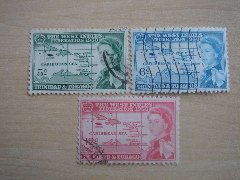1958 Trinidad & Tobago - West Indies Federation - SG281-283 used, stamped