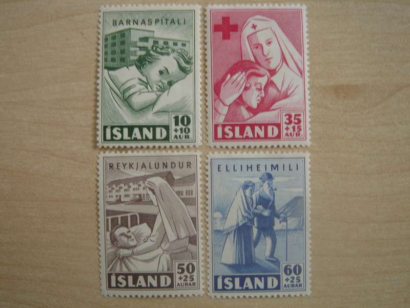 1949 Iceland - Red Cross Fund SG287-290 mint, hinged