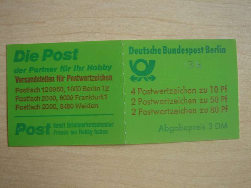 1982 West Berlin MiNr 532,615,674 C/D in MH 13 b oZ MNH