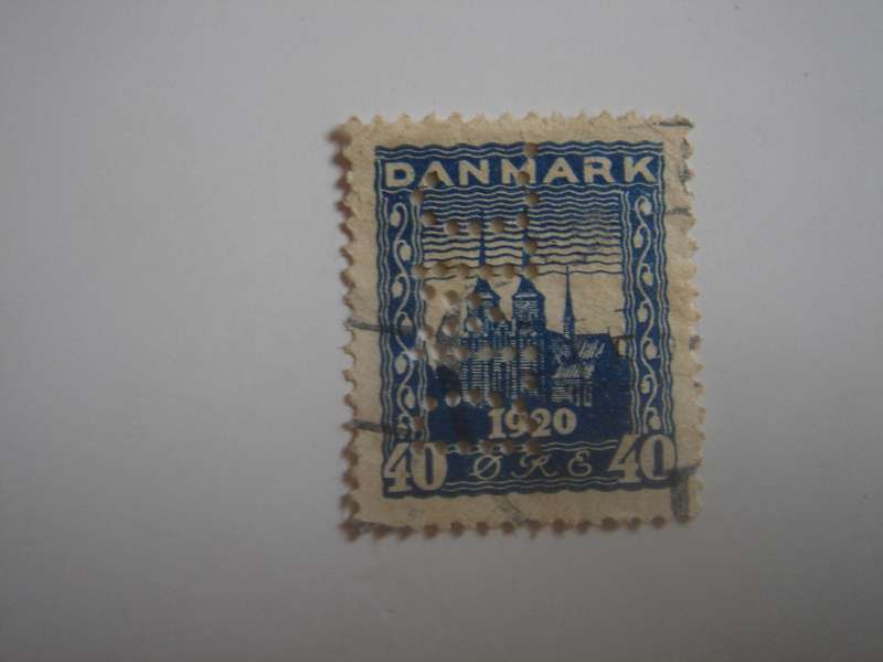 1920 Denmark - Slesvig - SG212 used, stamped with perfins 'D.M.C.'