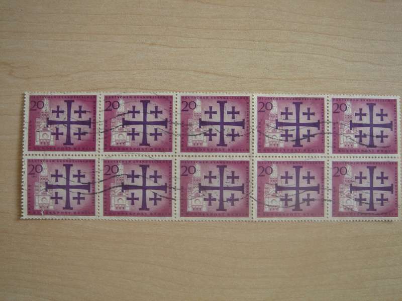 1961 West Berlin MiNr 216 Block of 10 x used, stamped