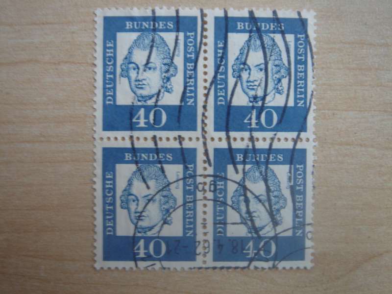 1961 West Berlin MiNr 207 Block of 4 used, stamped