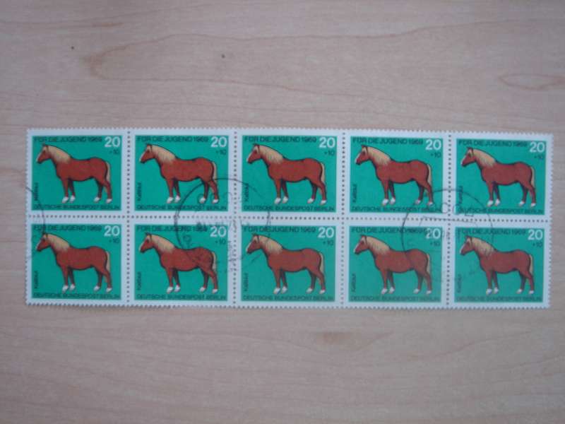 1969 West Berlin MiNr 327 Block of 10 x used, stamped