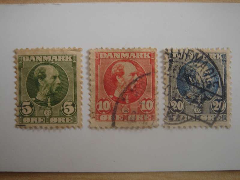 1904 Denmark - King Christian IX - SG104-105,119 used, stamped
