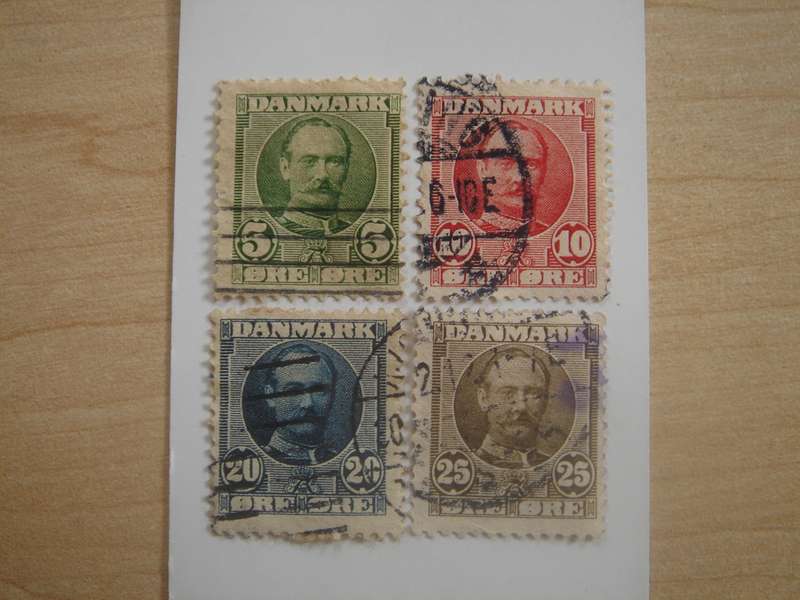 1907 Denmark - King Frederick VIII - SG121-123,125 used, stamped