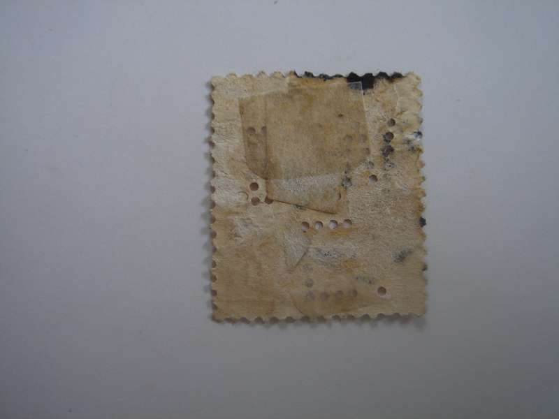 1913 Denmark - King Christian X - SG138 used, stamped with perfins 'B.W.E.'