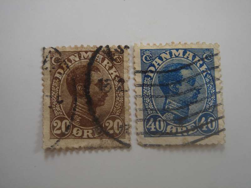 1921 Denmark - King Christian X - SG143,156 used, stamped