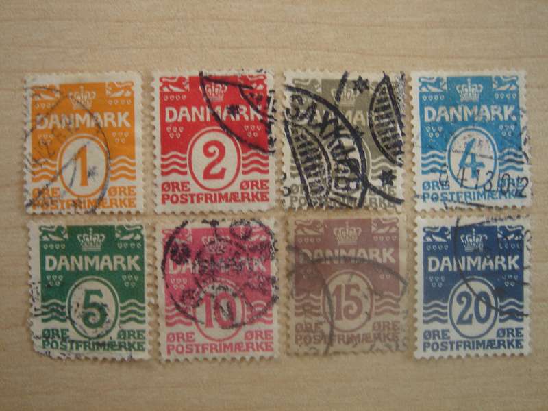 1905 Denmark - Wavy Lines - SG114-116,173-176,178 used, stamped