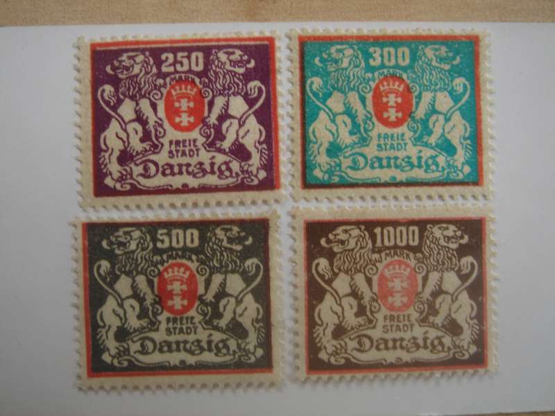 1923 Danzig MiNr 143-146 mint, hinged