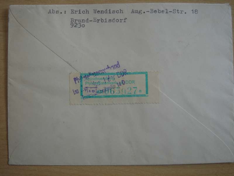 1986 DDR MiNr 3036, 3038-3039 in Block 85 used on registered letter